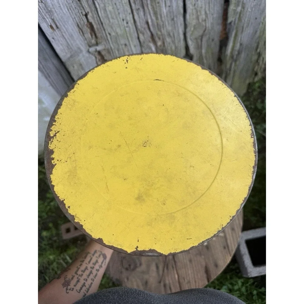 Vintage‎ Round Yellow Metal Bird Cage Hanging/Table 14x11 Cottage Granny